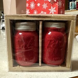 Cost Plus World Market Red Mason Jar Shaker Set